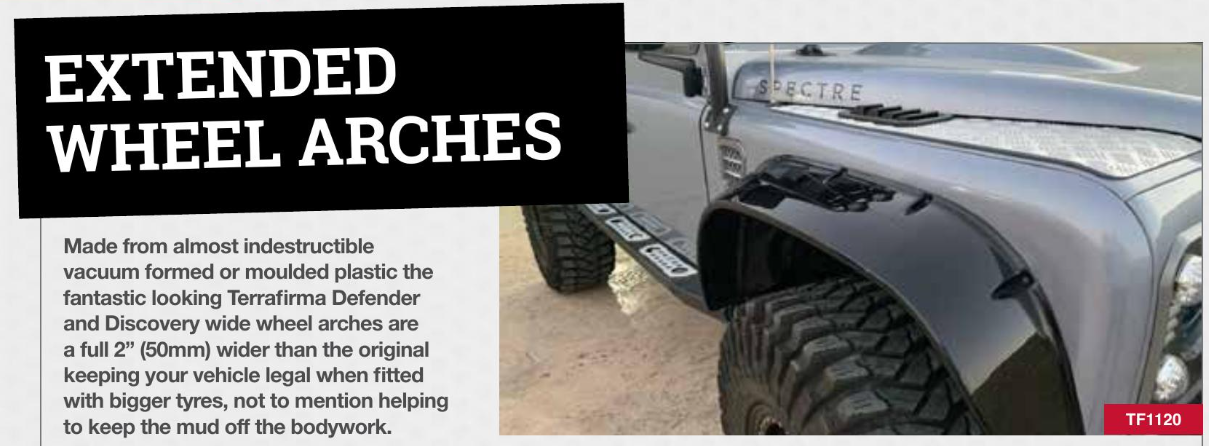 TF113 TERRAFIRMA EXTRA WIDE WHEEL ARCH KIT DISCO1 3 DOOR AND RANGE ROVER CLASSIC