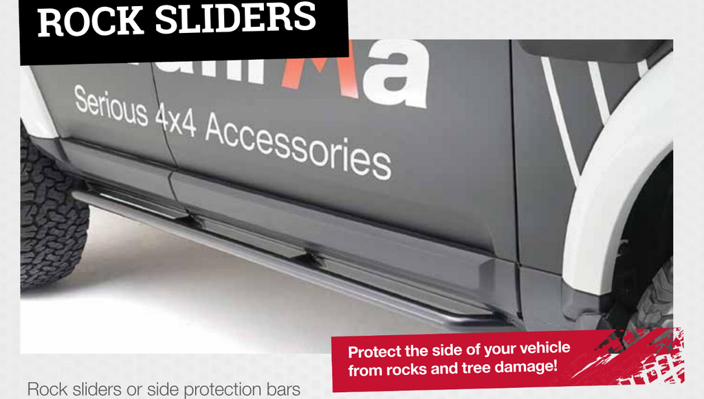 TF810GAL TERRAFIRMA GALVANISED ROCK SLIDERS WITH TREE BARS DEFENDER 110