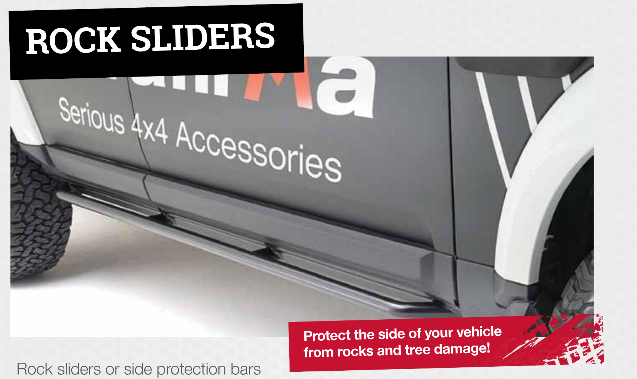 TF801 TERRAFIRMA ROCK SLIDERS WITH TREE BARS DEFENDER 90