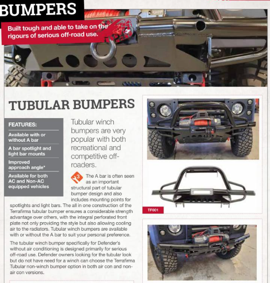TF005AC TUBULAR NON WINCH BUMPER DEFENDER NO A BAR WITH AIR CON