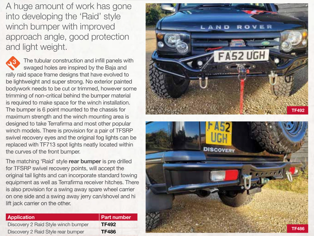 TF486 TERRAFIRMA RAID STYLE REAR BUMPER - DISCOVERY 2