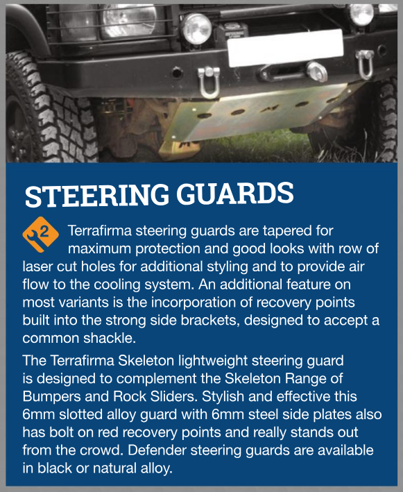 TF841R TERRAFIRMA STEERING GUARD - RHD -  ALLOY - DEFENDER
