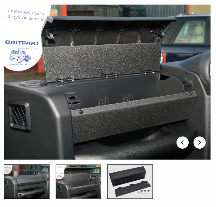 GA2603 GLOVE BOX  for the Defender which utilises the available dashboard space
