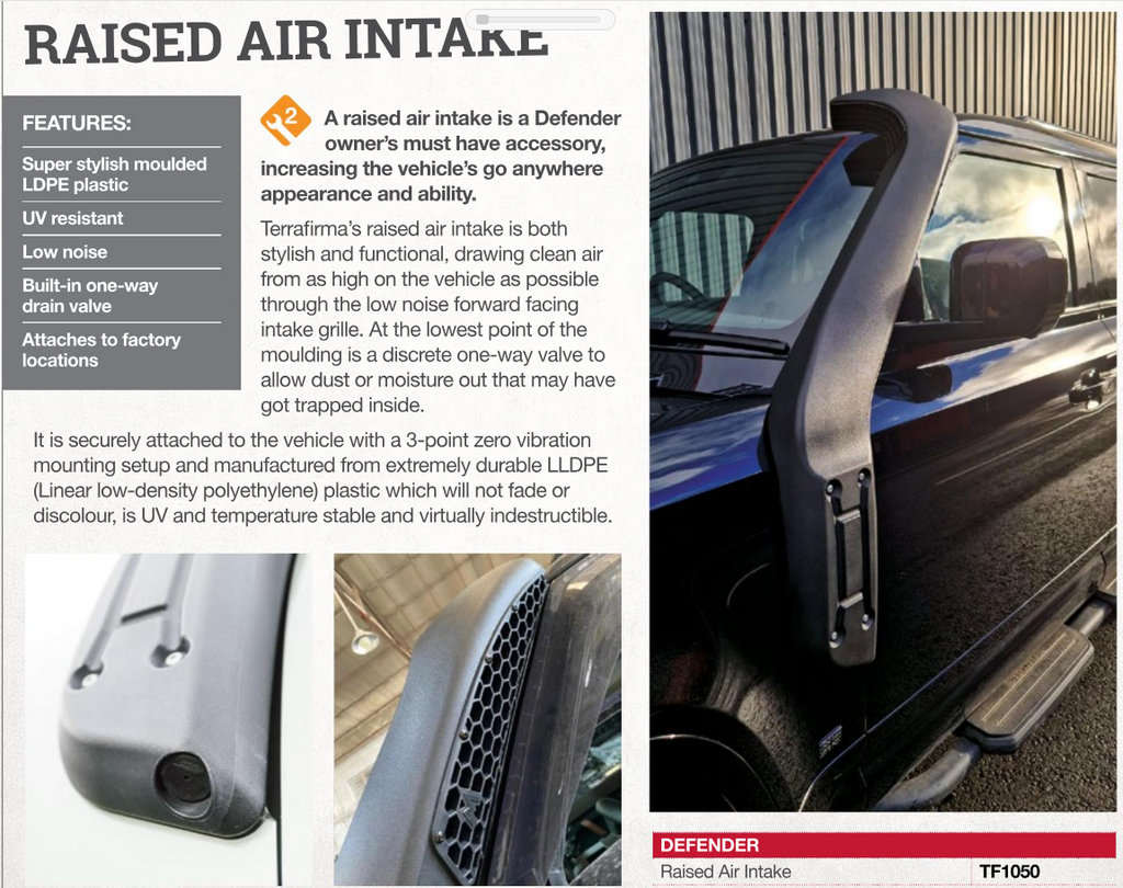 TF1050 TERRAFIRMA RAISED AIR INTAKE 2020-DEFENDER