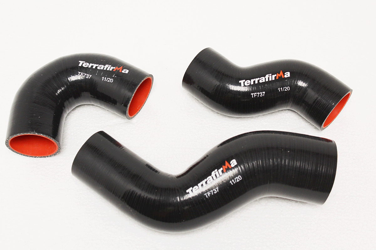 TF737 SILICONE INTERCOOLER HOSE KIT BLACK DEFENDER 90/110/130 TD5