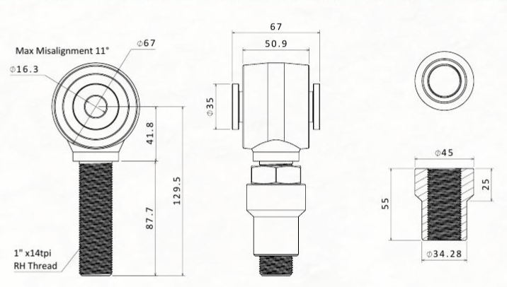 TF532RJ  zinc plated heavy duty replacement Johnny joint for TF532